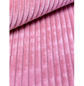 Velours larges côtes 10 mm rose (400 g/m²) – Coupon 50x70 cm, doux, épais et résistant.