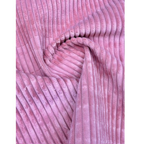 Coupon Velours Côtelé – "Futé" Rose 10 mm – Tissu d’Ameublement – Coupon 50x70 cm
