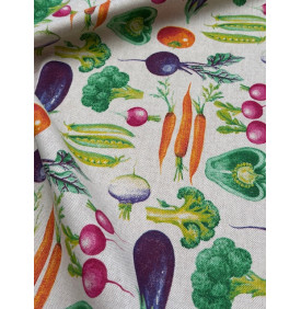 Tissu Aspect Lin - Jardinière Multicolore (205g/m2) - Coupon 50 x 140 cm - Tissu Ameublement