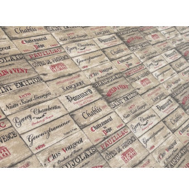 Coupon Toile Palace "Grand Cru" Rouge/ Noir - 50 x 160 cm - Tissu Ameublement