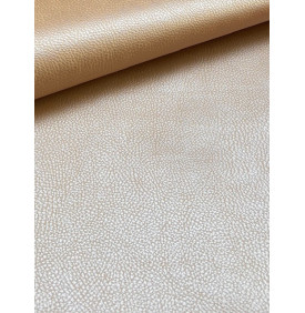 Coupon Simili Cuir : Beige Nacré "Métallisé" – 50 × 140 cm – 450 g/m² – Tissus Ameublement