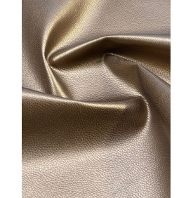 Coupon Simili Cuir Uni "Métal" Bronze - Tissu d’Ameublement – 50 x 70 cm