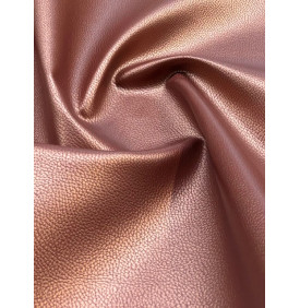 Coupon Simili Cuir Uni "Métal" Cuivré - Tissu d’Ameublement – 50 x 70 cm
