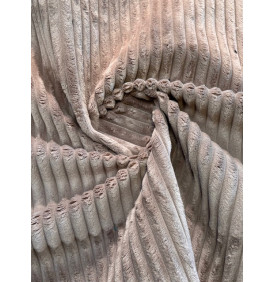 Coupon Velours Côtelé : "Hannibal" Taupe - Grosses Côtes 15 mm – 50x70 cm – Tissu Ameublement