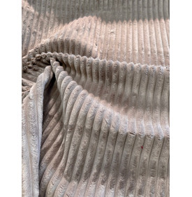 Coupon Velours Côtelé : "Hannibal" Taupe - Grosses Côtes 15 mm – 50x70 cm – Tissu Ameublement