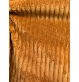 Tissu Velours Côtelé : "Grosses Côtes Ocre 15 mm" – Coupon 50x140 cm – Ameublement & Déco