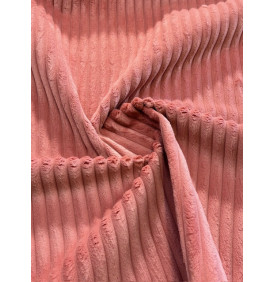 Tissu Velours Côtelé : "Grosses Côtes Bois de Rose 15 mm" – Coupon 50x140 cm – Ameublement & Déco