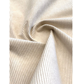 Coupon Tissu Velours Côtelé 5 mm : Écru (400g/m2) – 50 x 140 cm - Tissu d’Ameublement