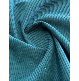 Coupon Velours Côtelé Huggy" Canard - Côtes 5 mm – 50 x 140 cm – Tissu d’Ameublement