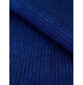 Coupon Velours Côtelé "Huggy" - Côtes 5 mm - Marine (400 g/m²) – 50 x 140 cm – Tissu d’Ameublement