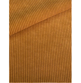 Coupon Velours Côtelé "Huggy" Ocre - Côtes 5 mm – 50 x 70 cm - Tissu d’Ameublement