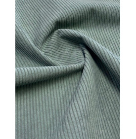 Coupon Velours Côtelé "Huggy" Lichen - Côtes 5 mm – 50 x 140 cm - Tissu d’Ameublement