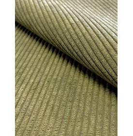 Coupon Velours Côtelé "Huggy" Kaki - Côtes 5 mm – 50 x 70 cm – Tissu d’Ameublement