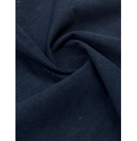 Coupon Velours Côtelé "Starsky" Noir – Fine Côtes 3 mm - 50 x 140 cm - Tissu Ameublement