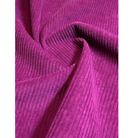 Coupon Velours Côtelé "Huggy" Aubergine - Côtes 5 mm – 50 x 70 cm – Tissu d’Ameublement