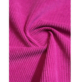 Coupon Velours Côtelé "Huggy" Hibiscus - Côtes 5 mm – 50 x 140 cm – Tissu d’Ameublement