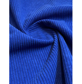 Coupon Velours Côtelé "Huggy" Bleu Roy - Côtes 5 mm – 50 x 70 cm – Tissu d’Ameublement