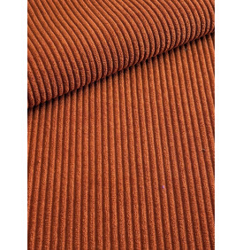 Coupon Velours Côtelé "Huggy" Paprika - Côtes 5 mm – 50 x 70 cm – Tissu d’Ameublement