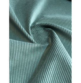 Coupon Velours Côtelé "Aqua" - Côtes 4mm - 50 x 140 cm - Tissu Ameublement