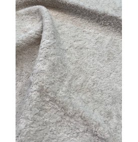 Coupon Bouclette "Peluche" Écru – 50 x 70 cm – Tissu Doux & Cocooning