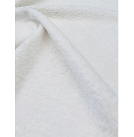 Coupon Bouclette "Peluche" Blanc – 50 x 70 cm – Tissu Doux & Cocooning