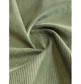 Coupon Velours Côtelé "Vert" - Côtes 4mm - 50 x 140 cm - Tissu Ameublement