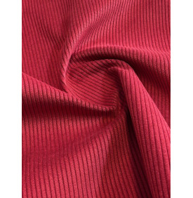 Coupon Velours Côtelé "Rouge" - Côtes 4mm - 50 x 70 cm - Tissu Ameublement