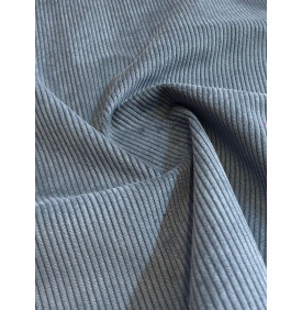 Coupon Velours Côtelé "Azur" - Côtes 4mm - 50 x 140 cm - Tissu Ameublement