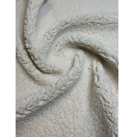 Coupon "Sherpa Uni" Écru – 50 x 70 cm – Tissu Doux & Cocooning