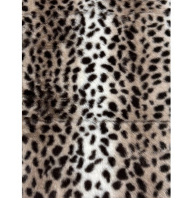 Coupon Fourrure Rabbit "Guépard" Galet/ Marron – 50 x 150 cm – Tissu Doux & Fantaisie