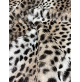 Coupon Fourrure Rabbit "Guépard" Galet/ Marron – 1m x 150 cm – Tissu Doux & Fantaisie