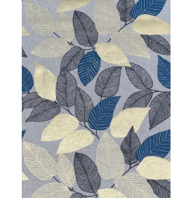 Coupon Toile Palace Enduit "Folior Foil" Bleu - 50 x 70 cm- Tissu Imperméable