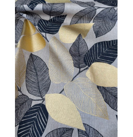 Coupon Toile Palace Enduit "Folior Foil" Noir - 50 x 70 cm- Tissu Imperméable