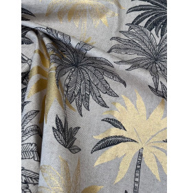 Coupon Toile Palace Enduit "Paloma Foil" Noir - 50 x 70 cm- Tissu Imperméable