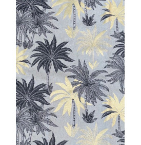 Coupon Toile Palace Enduit "Paloma Foil" Noir - 50 x 70 cm- Tissu Imperméable