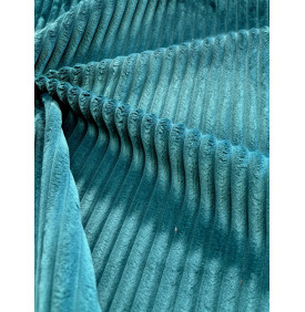 Coupon Velours Côtelé "Futé" Canard - Côtes 10 mm - 50 x 140 cm - Tissu Ameublement