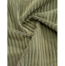 Coupon Velours Côtelé "Futé" Kaki - Côtes 10 mm – 50 x 140 cm - Tissu d’Ameublement