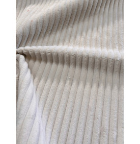 Coupon Velours Côtelé "Futé" Beige - Côtes 10 mm – 50 x 70 cm - Tissu d’Ameublement