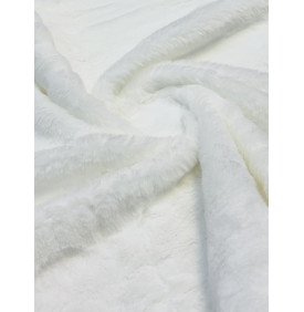Coupon Fourrure "Blanc" Poil Court – 50 x 70 cm – 300 g/m² – Tissu Doux & Moelleux