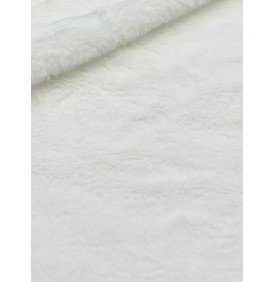 Coupon Fourrure "Blanc" Poil Court – 50 x 70 cm – 300 g/m² – Tissu Doux & Moelleux
