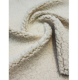 Coupon "Sherpa Uni" Écru – 50 x 70 cm – Tissu Doux & Cocooning
