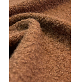 Coupon Bouclette Curly "Chocolat" – 50 x 70 cm – 345 g/m² – Tissu Bouclé Doux