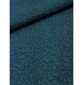 Coupon Bouclette Curly "Pétrole" – 50 x 70 cm – 345 g/m² – Tissu Bouclé Doux