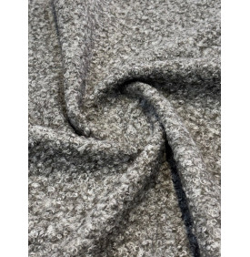 Coupon Bouclette Curly "Gris Chiné" – 50 x 70 cm – 310 g/m² – Tissu Chaud & Texturé