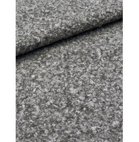 Coupon Bouclette Curly "Gris chiné" – 50 x 150 cm – 310 g/m² – Tissu Chaud & Texturé