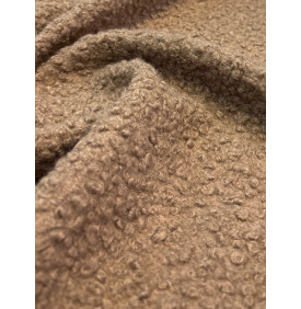 Coupon Bouclette Curly "Taupe" – 50 x 70 cm – 310 g/m² – Tissu Chaud & Texturé