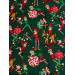 Coupon Coton Noël "Lutins Festifs" – Fond Vert Sapin – 1 m x 150 cm