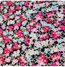 Coupon Coton Foil “Naomi” – Noir – 50 x 145 cm