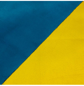 Coupon Suédine Double Face "Alaska" Canard/ Curcuma - 50 x 70 cm - Tissu Ameublement