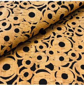 Coupon Liège 3D Entoilé Jeans – Motif Graphique Abstrait Noir – 50 x 45 cm